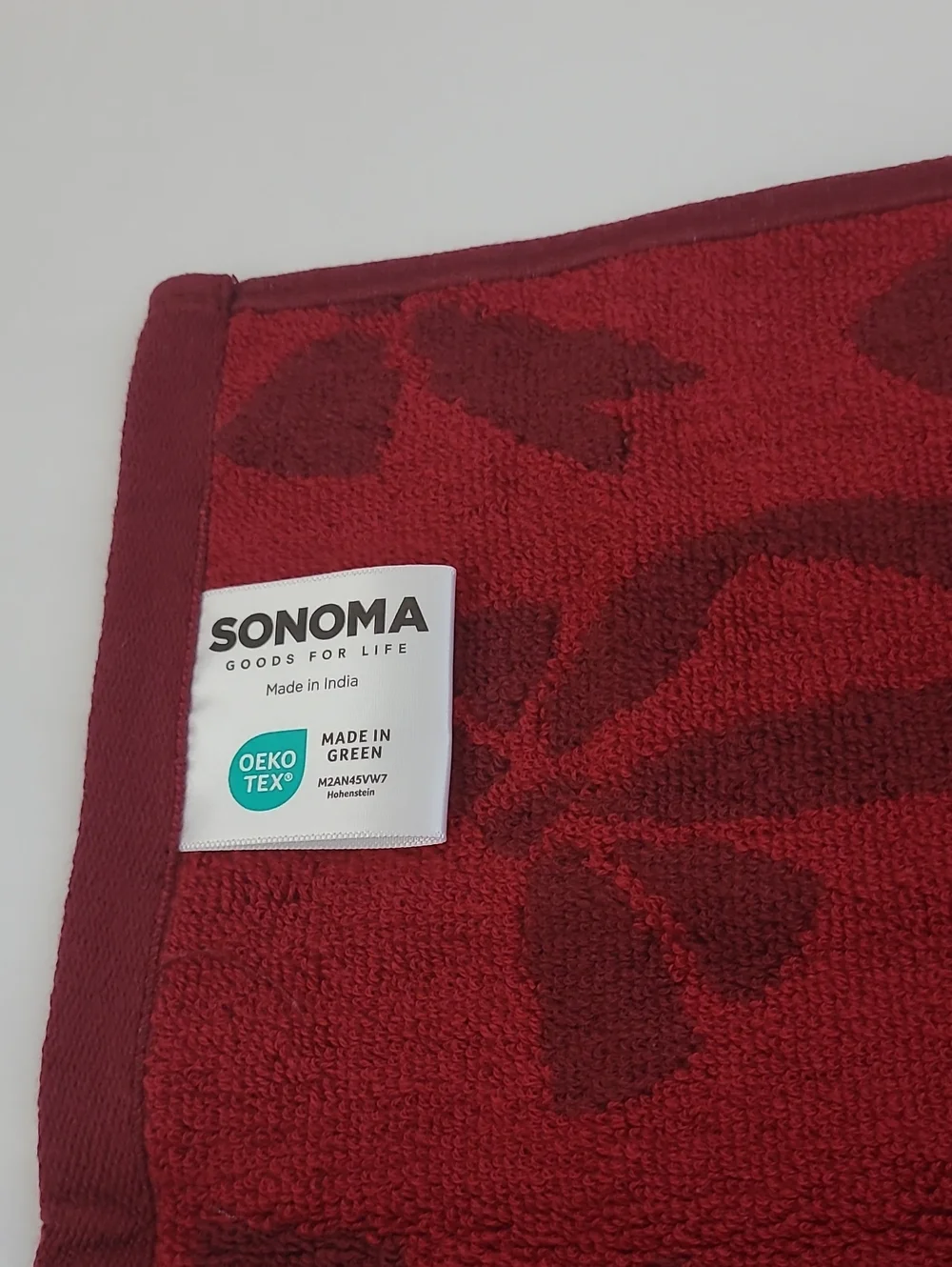 Sonoma Burgundy Ribbon Pattern Jacquard Towel Set 6 Pc